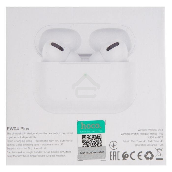 Наушники HOCO EW04 Plus беспроводные оригинальной серии с док станцией TWS BT 5.1 белый