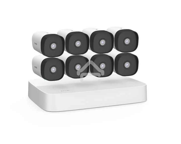 Комплект видеонаблюдения K8P-4TR с PoE на 8 каналов: видеорегистратор PoE HD и 8 цилиндрических камер PoE HD