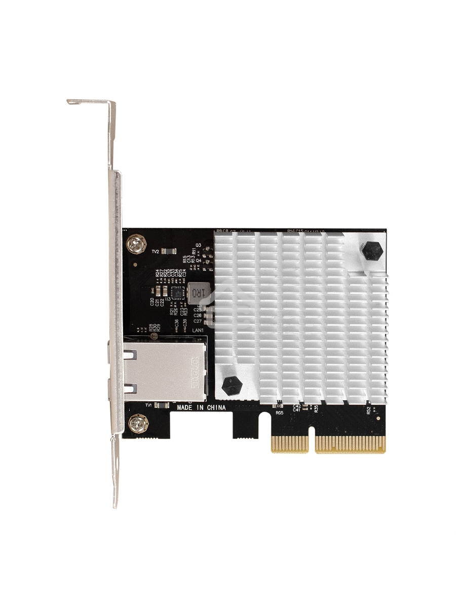 Сетевой адаптер ExeGate EXE-107S (PCI-E x4 v3.0, 1xRJ45, UTP 100Mbps/1000Mbps/2.5Gbps/10Gbps Marvell AQC107S)
