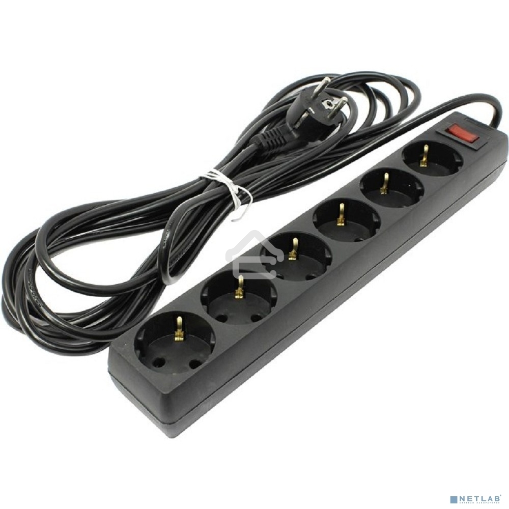 Сетевой фильтр ExeGate EX119395RUS SP-6-5B (6 розеток, 5 м, евровилка, черный)