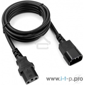 Кабель питания сист.блок-монитор Cablexpert PC-189-1-1.8M, 1.8м, C13-C14, 3x1кв.мм., черный, с заземлением