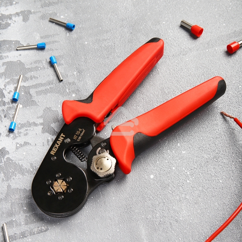 Кримпер Rexant HT 10-6 для обжима штыревых наконечников 0.08-10.0 мм с регулятором прижимного усилия