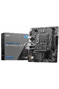 Материнская плата MSI PRO H610M-E DDR4, LGA 1700, Intel H610, 2xDDR4, 4xSATA, 1xM.2, 1xPCIe 4.0 x16, 1xPCIe 4.0 x1, 1xHDMI, 1xVGA, 1xRJ45 1Gb, 2xUSB-A 3.2 Gen 1, 4xUSB-A 2.0, 3x3.5мм, 7.1, mATX