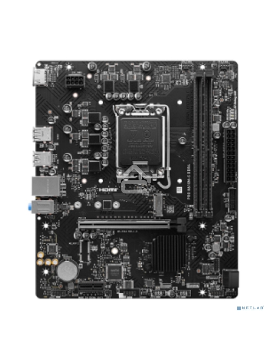 Материнская плата MSI PRO H610M-S DDR4, LGA 1700, Intel H610, 2xDDR4, 2xSATA, 1xM.2, 1xPCIe 4.0 x16, 1xPCIe 3.0 x1, 1xHDMI, 1x1Gb LAN, 4xUSB 2.0, 2xUSB 3.2 Gen 1, 3x3.5 мм, 7.1, Micro-ATX