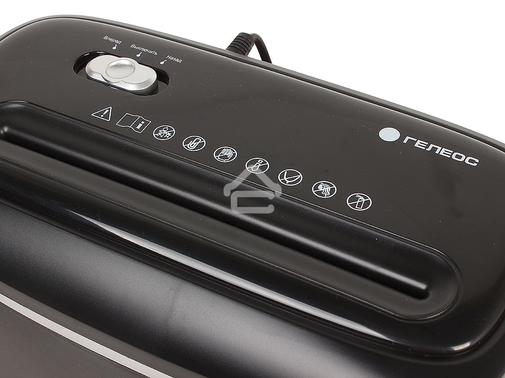 Шредер ГЕЛЕОС УД14-4, (DIN P-4), фрагмент 3,9х30мм, 6-8 лист (70г/м2), скобы, 14 литров 