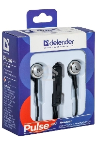 Наушники Defender Pulse 427 черный  вставки