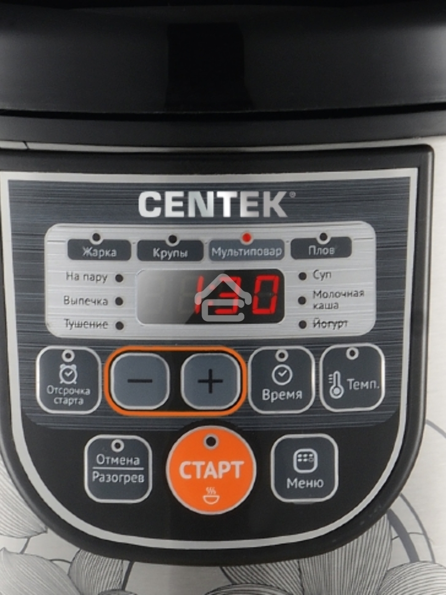 Мультиварка Centek CT-1498 Ceramic (чёрный, сталь) 700Вт, 5.0л, КЕРАМИЧЕСКОЕ ПОКРЫТИЕ ЧАШИ, 10 пр-м.