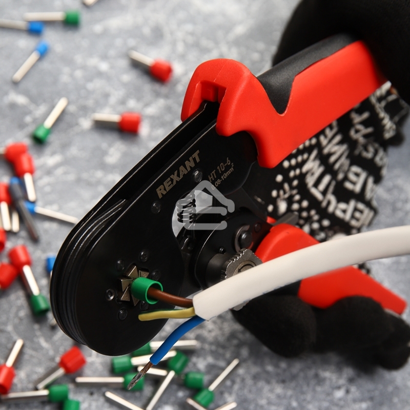 Кримпер Rexant HT 10-6 для обжима штыревых наконечников 0.08-10.0 мм с регулятором прижимного усилия