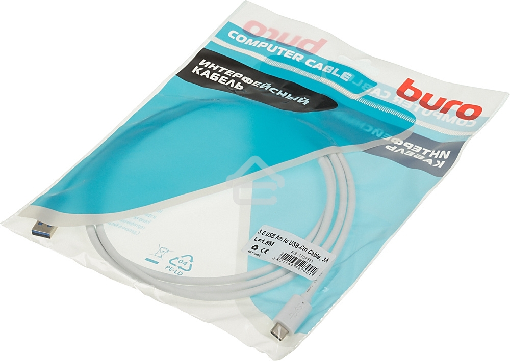 Кабель Buro BHP USB-TPC-1.8W USB 3.0 A(m) USB Type-C (m) 1.8м белый