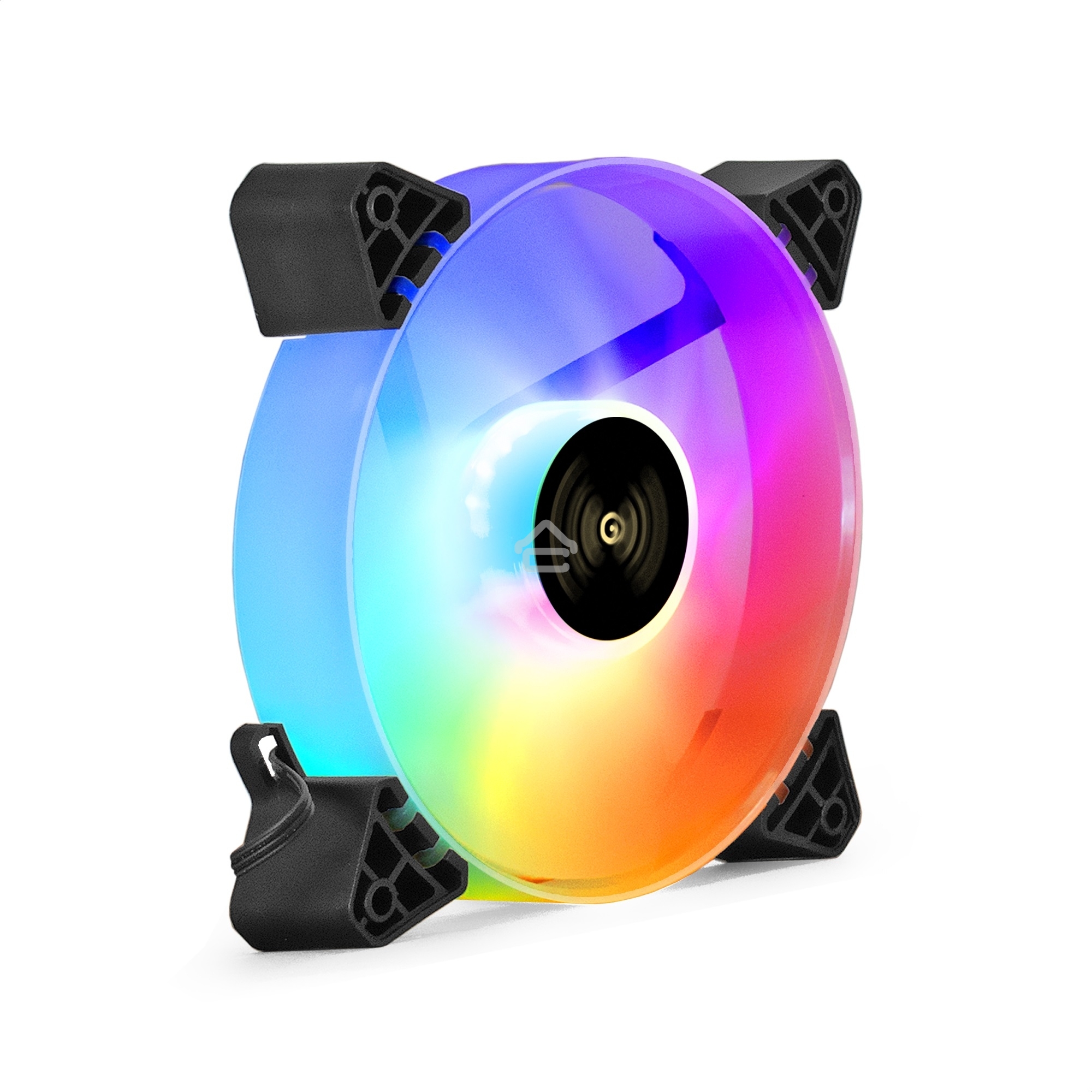 Вентилятор для корпуса ExeGate EX12025H6PYH-PWM.ARGb черный/белый, 120 мм, 1200 об/мин, 33 дБ, 6 pin