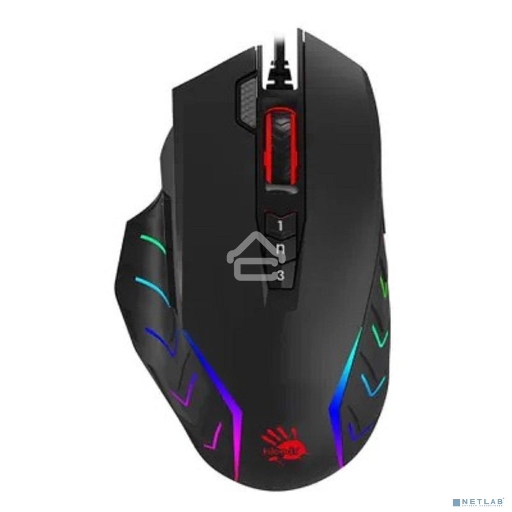Мышь проводная A4Tech Bloody J95s черный, 8000 dpi, USB, кнопки - 9