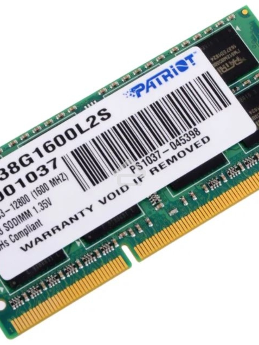 Оперативная память Patriot, DDR3L, 8GB (1x8 GB), 1600 MHz, CL11, SO-DIMM