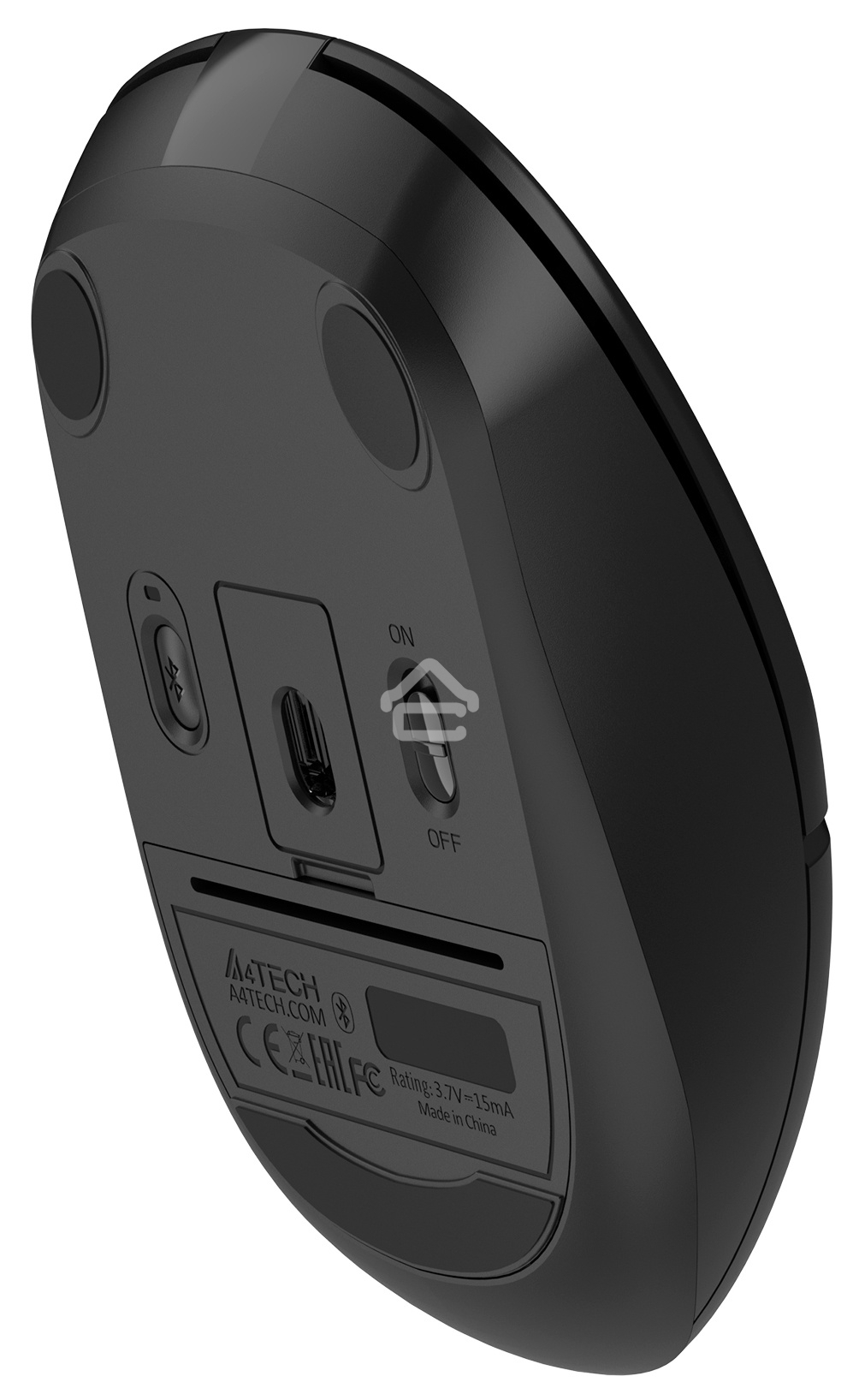 Мышь беспроводная A4Tech Fstyler FB12 черный, 1200 dpi, радиоканал, Bluetooth, USB, кнопки - 3