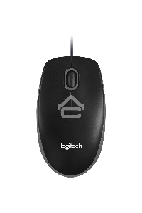 Мышь проводная Logitech B100 черный, 1000 dpi, USB, кнопки - 3