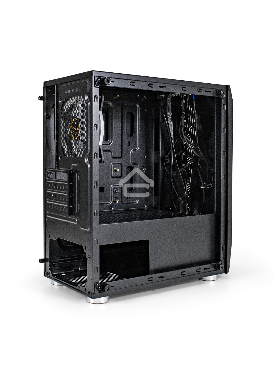 Компьютерный корпус Minitower ExeGate Mistery R2-NPX450 (mATX, БП 450NPX с вент. 12 см, 2*USB+1*USB3.0, аудио, черный, 1 вент. 12см с RGB подсветкой и полоса на передней панели, боковая панель - закаленное стекло)