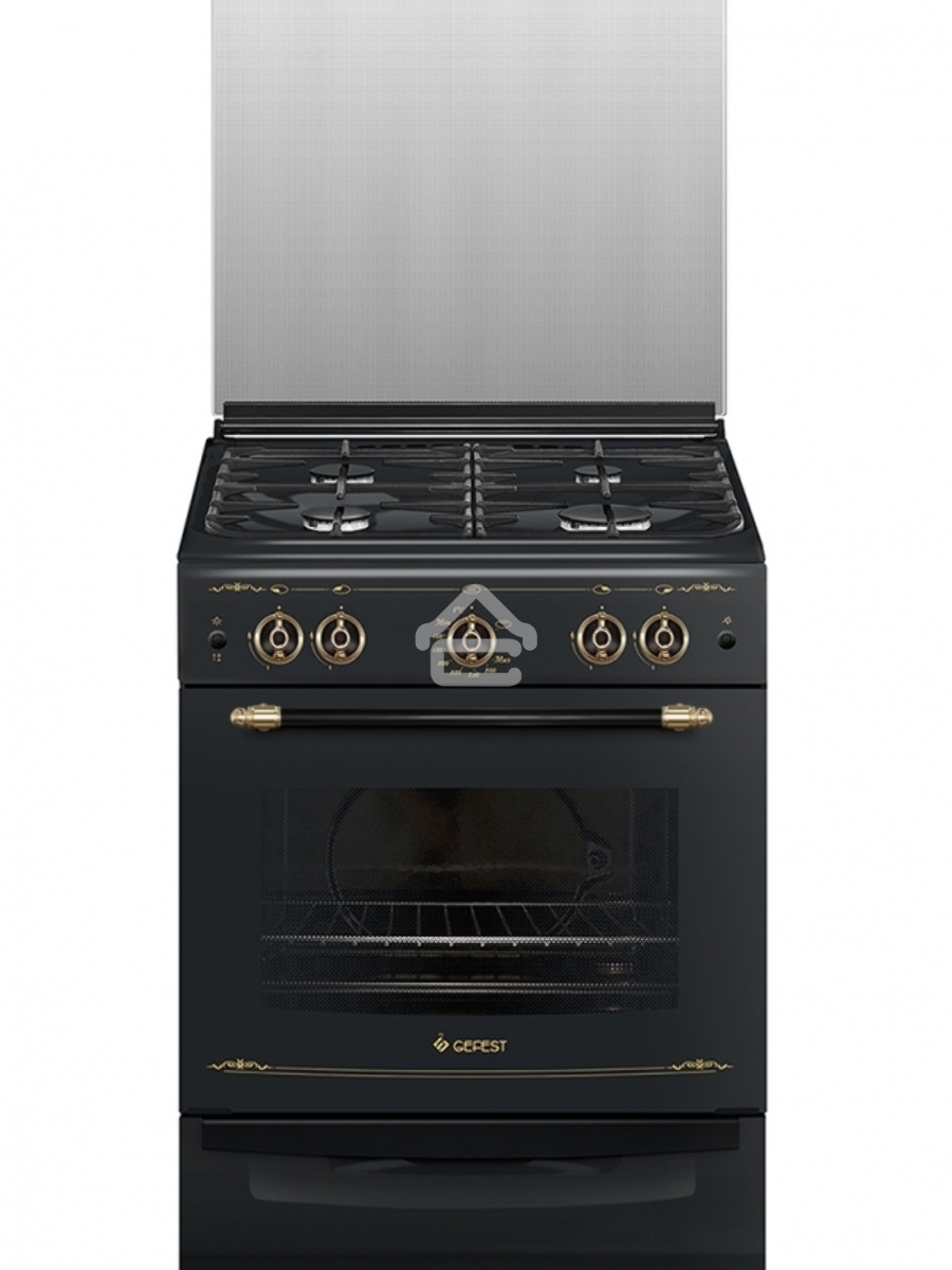 Плита газовая Gefest ПГ 6100-02 0187 черный, конфорок 4 шт, духовка 52 л, 60 см x 85 см x 60 см