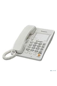 Телефон проводной Panasonic KX-TS2363RUW белый {однокноп.набор 20 ном., спикерфон, автодозвон}