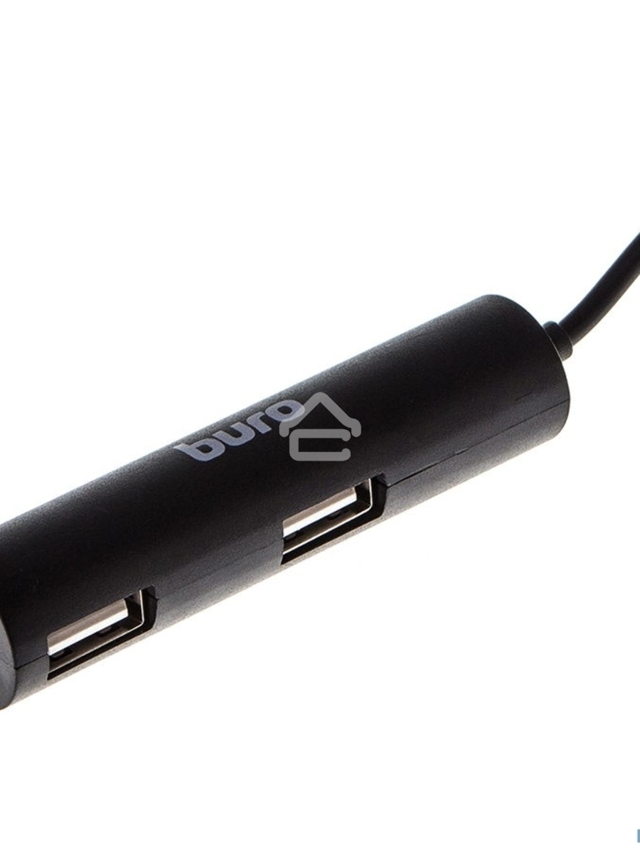 Разветвитель USB 2.0 Buro BU-HUB4-0.5R-U2.0 4порт. черный