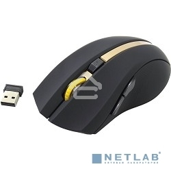 Мышь беспроводная Oklick 495MW черный/золотистый, 1600 dpi, радиоканал, USB, кнопки - 6