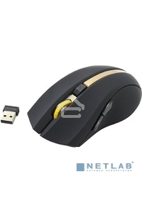Мышь беспроводная Oklick 495MW черный/золотистый, 1600 dpi, радиоканал, USB, кнопки - 6