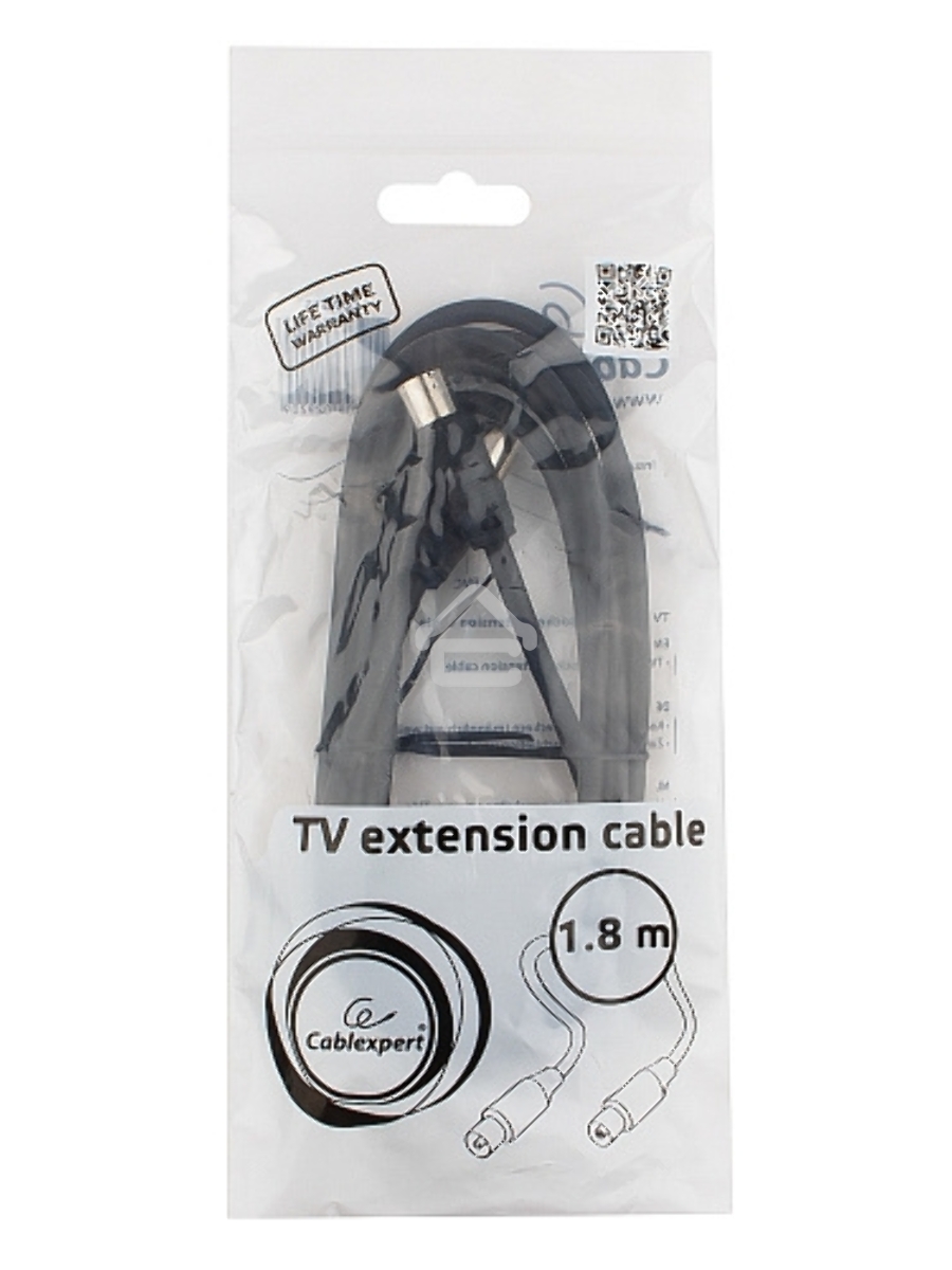 Кабель телевизионный Gembird, CCV-515, Coaxial M/F, 1.8м