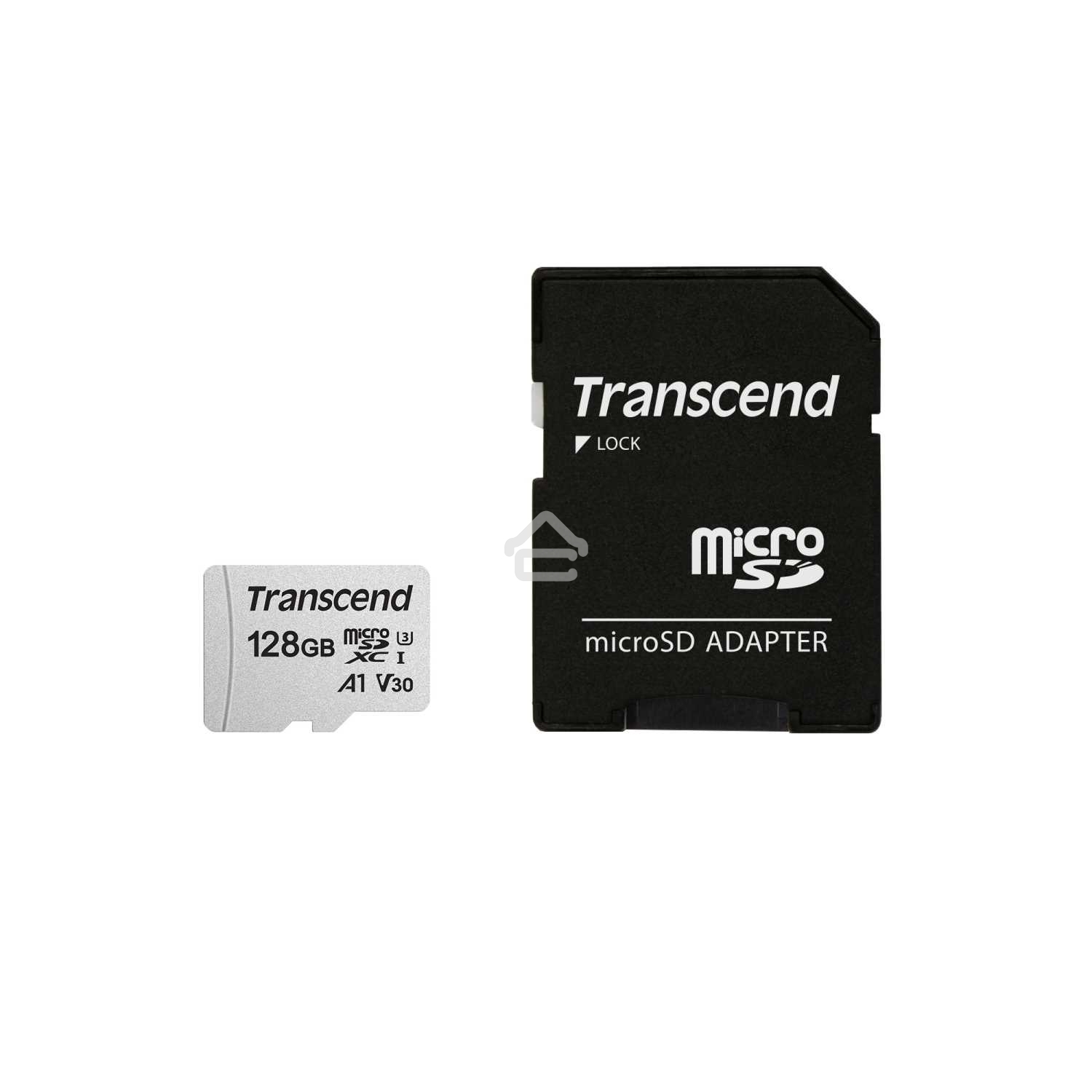 Флеш карта Transcend Micro SecureDigital 128Gb MicroSDXC Class 10 UHS-I U3, SD adapter(TS128GUSD300S-A)