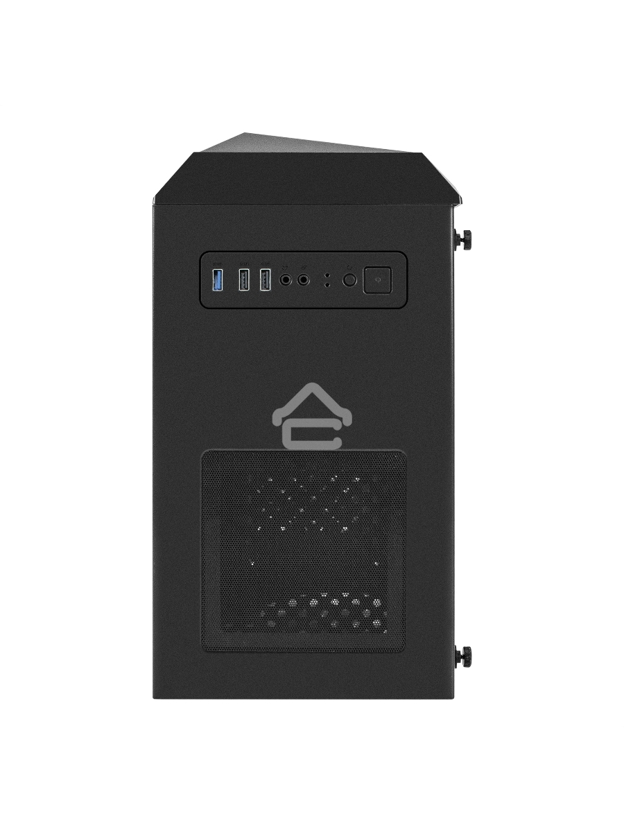 Компьютерный корпус Minitower ExeGate Mistery R2-NPX450 (mATX, БП 450NPX с вент. 12 см, 2*USB+1*USB3.0, аудио, черный, 1 вент. 12см с RGB подсветкой и полоса на передней панели, боковая панель - закаленное стекло)