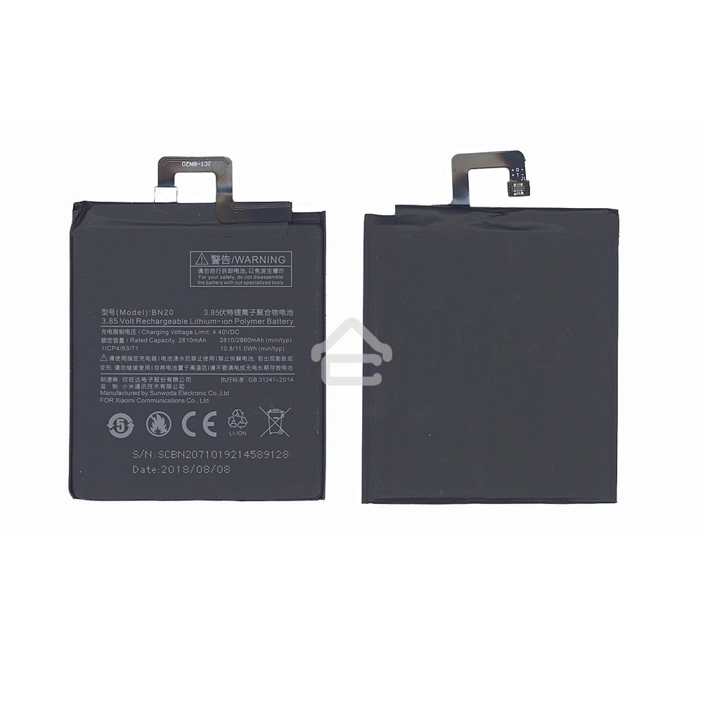 Аккумуляторная батарея BN20 для Xiaomi 5C (Ch.Version) 2850mAh/11.0Wh 3,85V