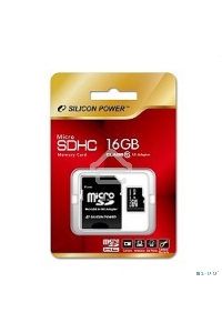 Флеш карта microSDHC 16Gb Class10 Silicon Power SP016GBSTH010V10-SP + adapter