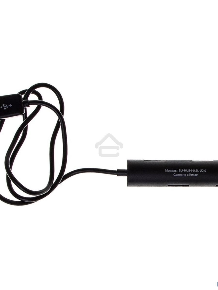 Разветвитель USB 2.0 Buro BU-HUB4-0.5R-U2.0 4порт. черный