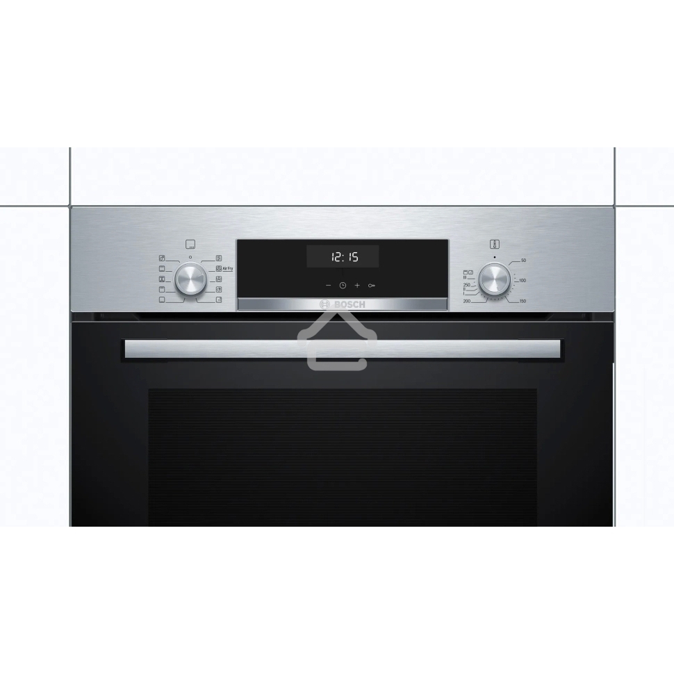 Духовой шкаф электрический Bosch HBJ558YS3Q, 60 см, 66 л, нержавеющая сталь, класс энергоэффективности А, 8 режимов, LCD-дисплей, галогенное освещение, самоочистка EcoClean