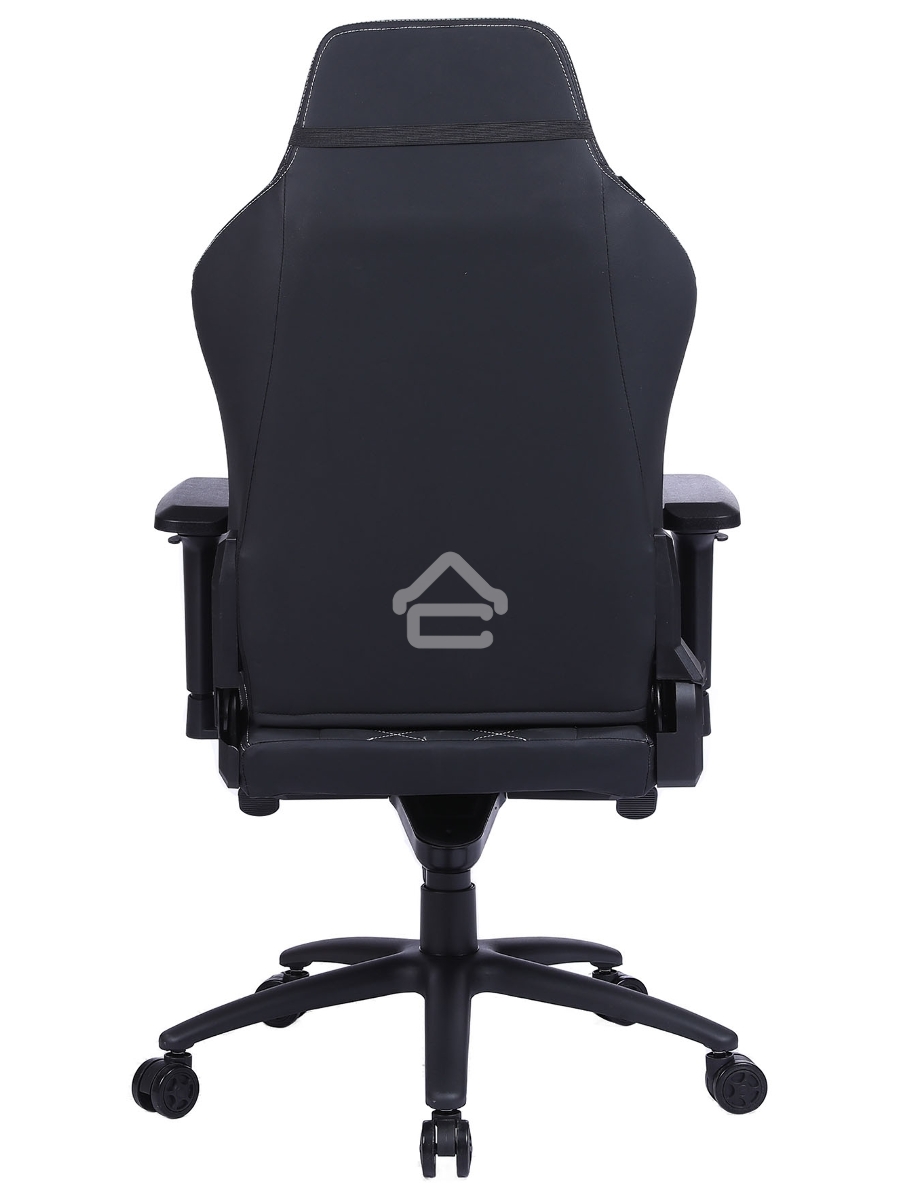 Кресло игровое Cactus CS-CHR-0112BL черный, сиденье черный, эко.кожа, с подголов. крестовина металл, пластик черный