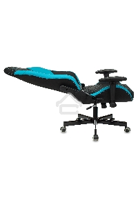 Кресло игровое Knight Neon черный/голубой соты эко.кожа с подголов. крестовина металл