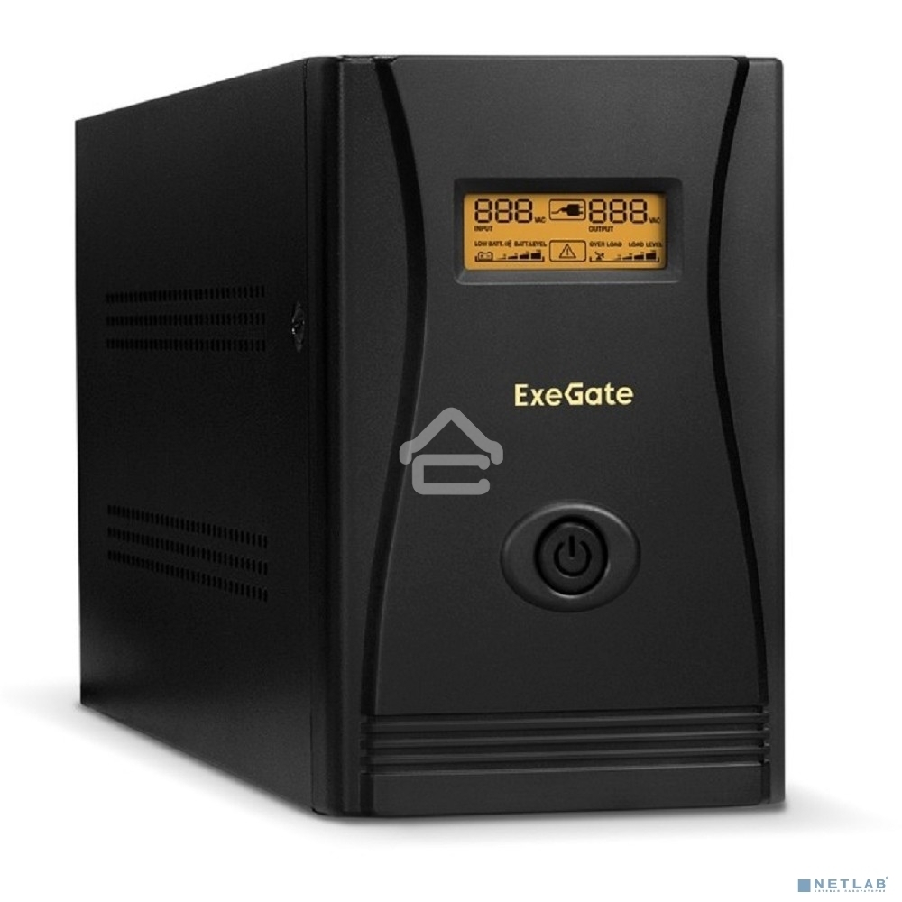 Источник бесперебойного питания ExeGate SpecialPro Smart LLB-1500.LCD.AVR.EURO.RJ <1500VA/950W, LCD, AVR, 4 евророзетки, RJ45/11, Black>