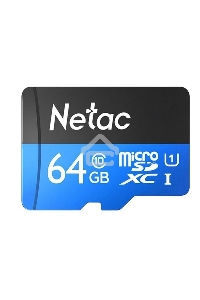 Флеш карта microSDHC 64GB Netac P500 <NT02P500STN-064G-S> (без SD адаптера) 80MB/s