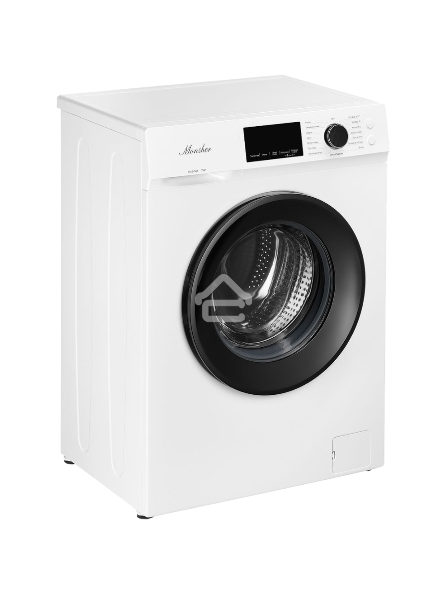 Стиральная машина MONSHER MWM 450 Blanc отдельностоящая, фронтальная, 16 программ, загрузка 7 кг, 1200 об/мин, сенсорное/механическое управление, инверторный двигатель, отложенный старт, блокировка от детей, энергоэффективность А+++, цвет белый