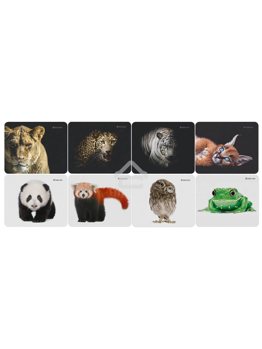 Коврик для мыши Defender Wild Animals и, 220x180x2 мм, 8 видов