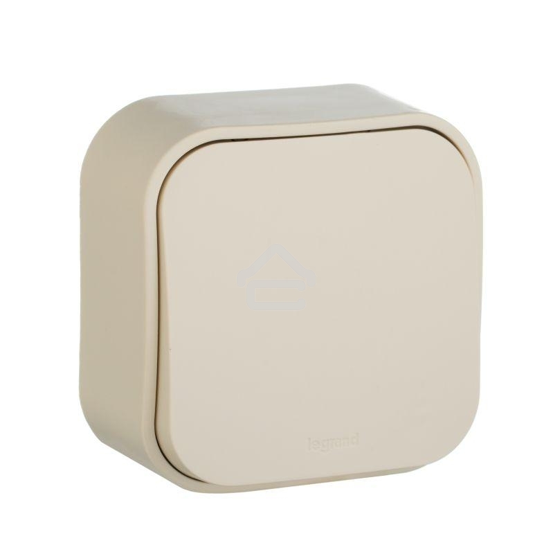 Выключатель 10A 1-клав., сл. кость Quteo