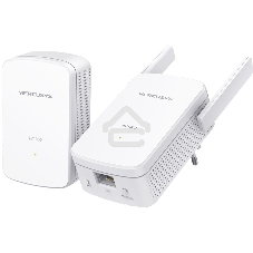 Комплект гигабитных Wi-Fi адаптеров Mercusys Powerline AV1000 Powerline kit with 300Mbps Wi-Fi, plug and play, up to 300 meters over an existing electrical circuit, the kit includes a MP510 and a MP500.