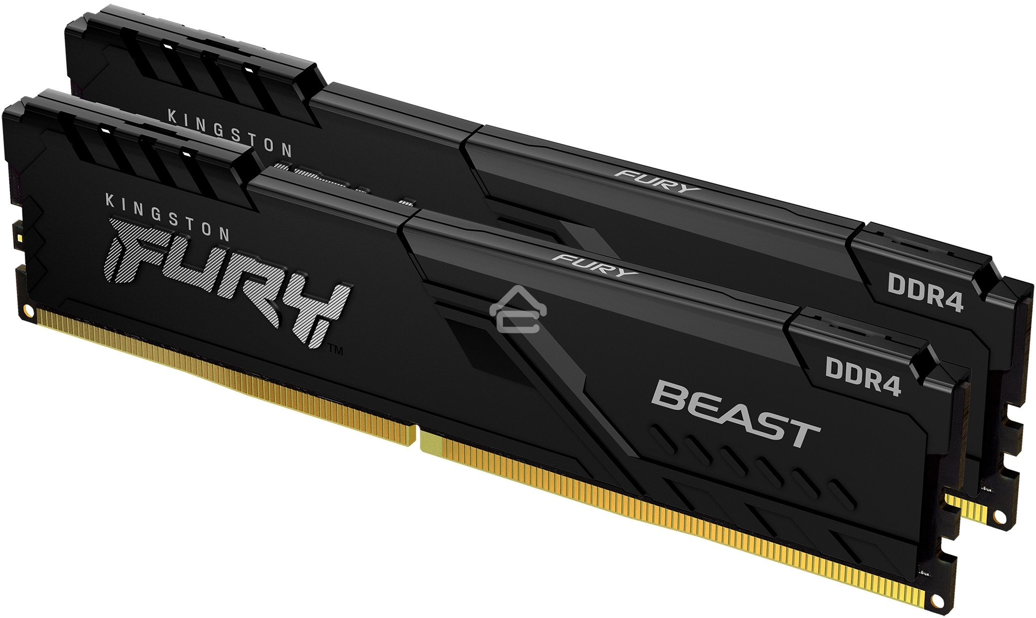 Оперативная память Kingston Fury Beast, DDR4, 64GB (2x32GB), 3200MHz, CL16, DIMM, черный