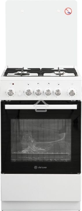 Плита комбинированная De Luxe 5040.41ГЭ (КР) ЧР белый, конфорок 4 шт, духовка 46 л, 50 см x 85 см x 50 см