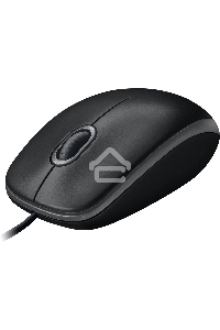 Мышь проводная Logitech B100 черный, 1000 dpi, USB, кнопки - 3