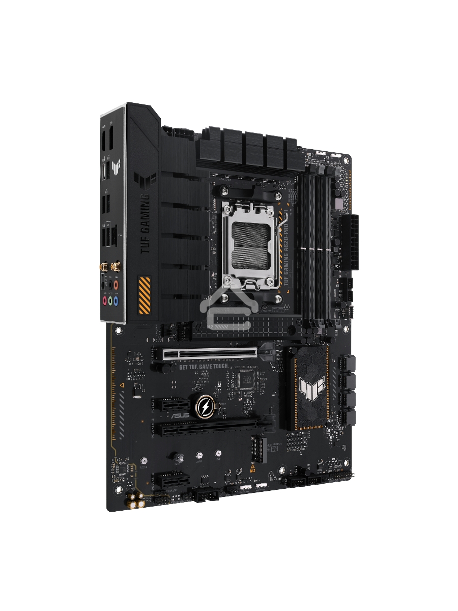 Материнская плата ASUS TUF GAMING A620-PRO WIFI, AM5, AMD A620, 4xDDR5, 4xSATA, 2xM.2, 1xPCI-E 4.0 x16, 1xPCI-E 3.0 x16, 2xPCI-E x1, 1xHDMI, 1xDP, 1x 2.5Gb LAN, 3xUSB-A 2.0, 2xUSB-A 3.2 Gen 2, 1xUSB-C 3.2 Gen 1, 5x3.5 мм, 7.1, ATX