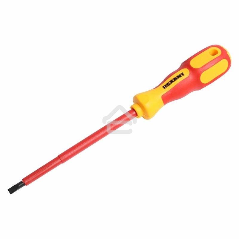 Отвертка Rexant шлицевая диэлектрическая SL5 х 125 мм, до 1000 В, двухкомпонентная рукоятка