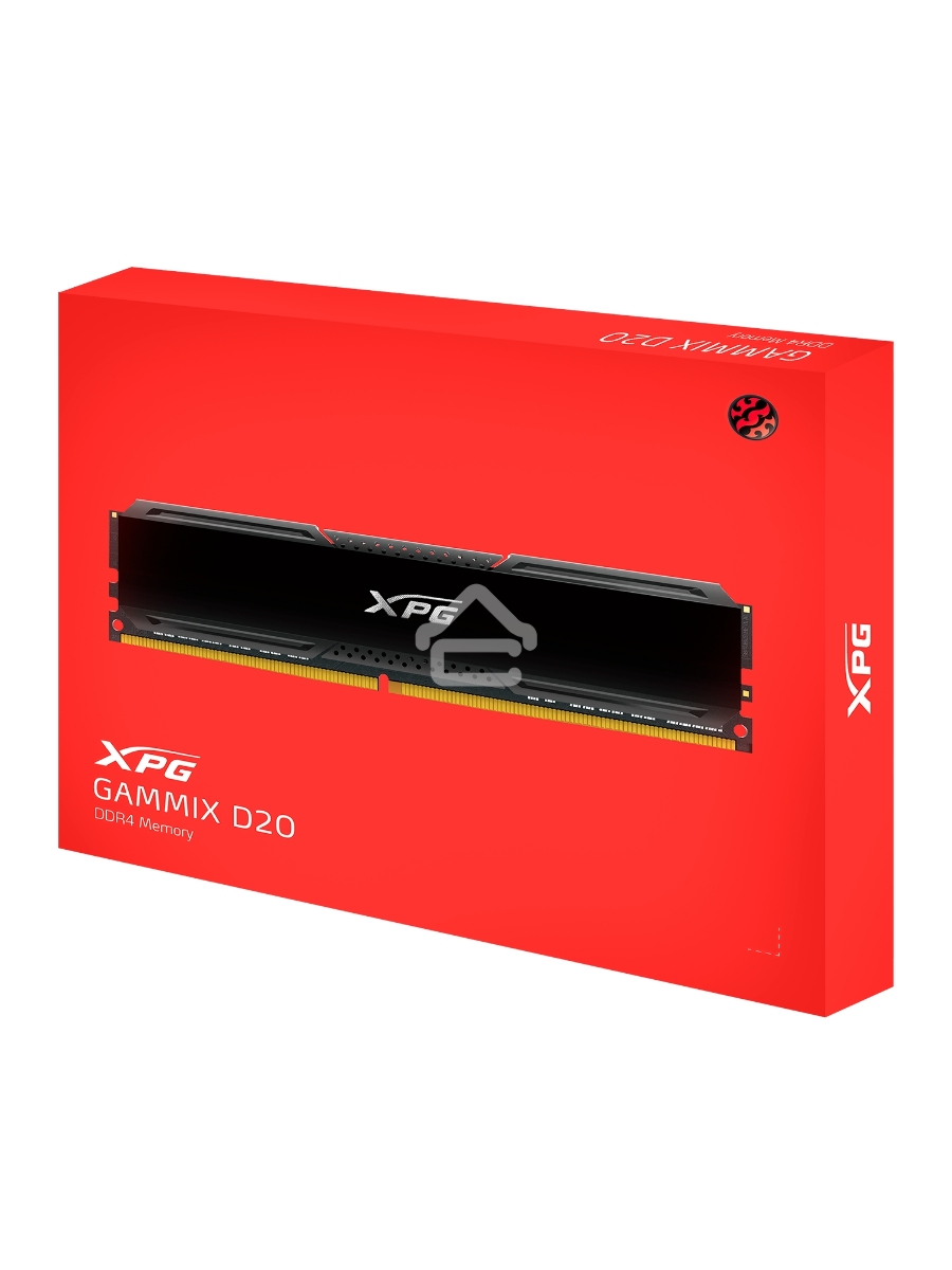 Оперативная память ADATA XPG Gammix D20, DDR4, 8GB (1x8GB), 3200MHz, CL16, UDIMM, с радиатором, черный