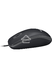 Мышь проводная Logitech B100 черный, 1000 dpi, USB, кнопки - 3