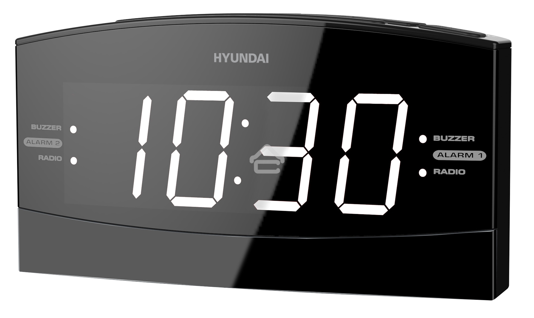 Радиобудильник Hyundai H-RCL238 черный LCD подсв:белая часы:цифровые FM