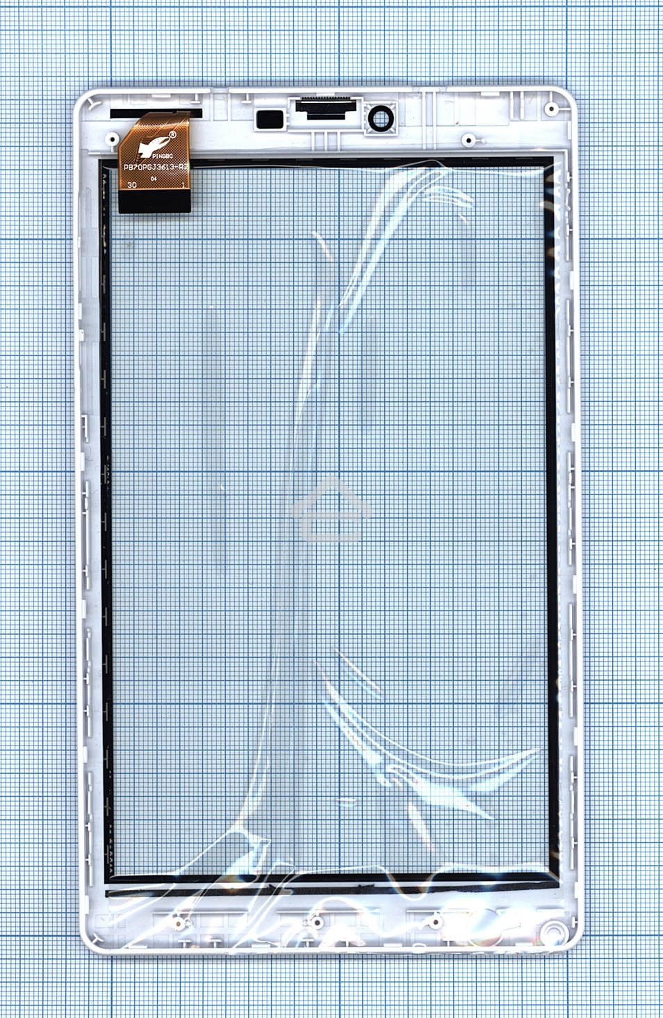 Сенсорное стекло (тачскрин) для Irbis TZ737, черный с белой рамкой