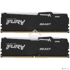 Оперативная память Kingston Fury Beast, DDR5, 16GB (2x8GB), 5200MHz, CL40, DIMM, с радиаторами, RGB, черный