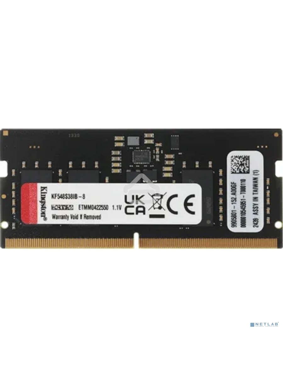 Оперативная память Kingston Fury Impact, DDR5, 8GB (1x8GB), 4800MHz, CL38 SO-DIMM